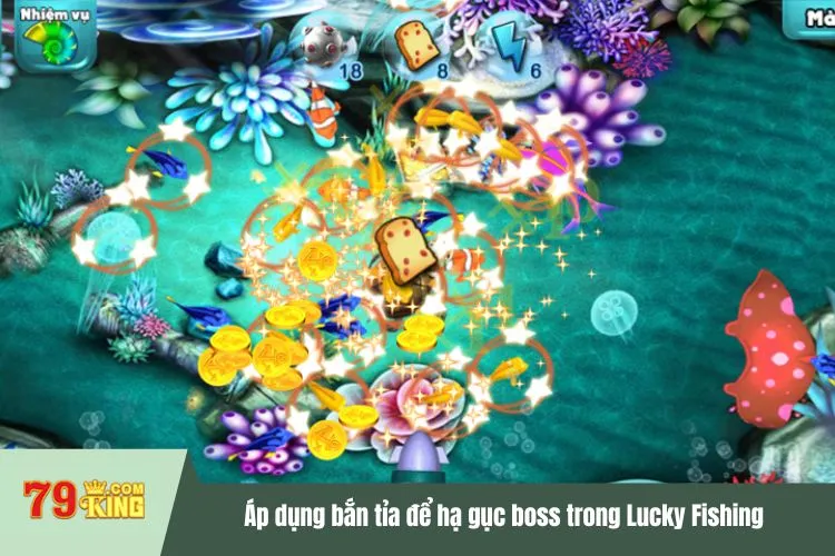 Áp dụng bắn tỉa để hạ gục boss trong Lucky Fishing